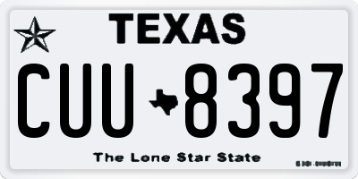 TX license plate CUU8397