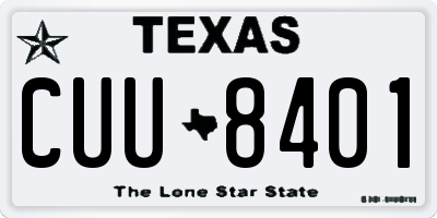 TX license plate CUU8401