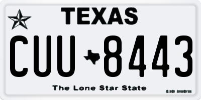 TX license plate CUU8443