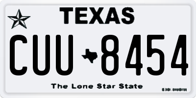 TX license plate CUU8454