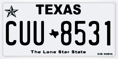 TX license plate CUU8531