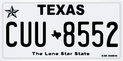 TX license plate CUU8552