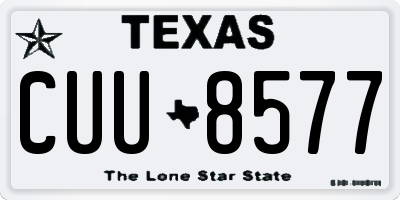 TX license plate CUU8577