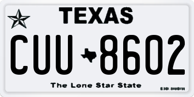 TX license plate CUU8602