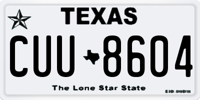 TX license plate CUU8604