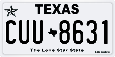 TX license plate CUU8631