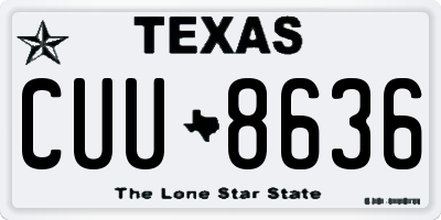 TX license plate CUU8636