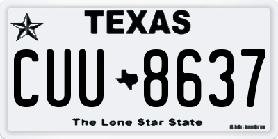 TX license plate CUU8637