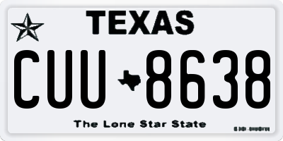 TX license plate CUU8638