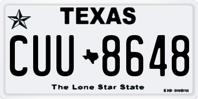 TX license plate CUU8648