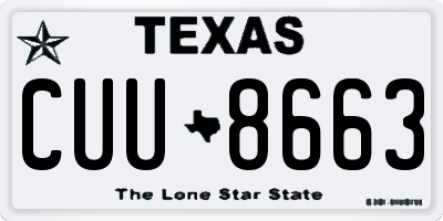 TX license plate CUU8663