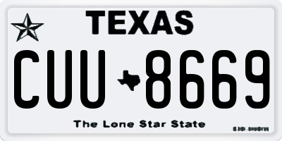 TX license plate CUU8669