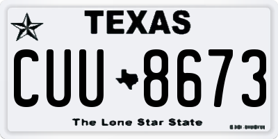 TX license plate CUU8673