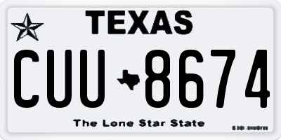 TX license plate CUU8674