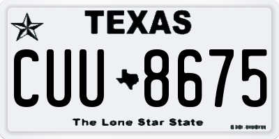 TX license plate CUU8675