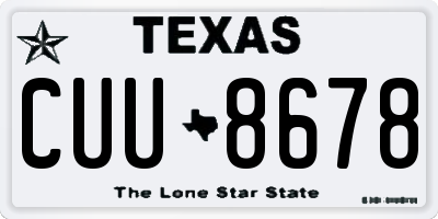 TX license plate CUU8678