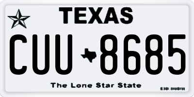 TX license plate CUU8685