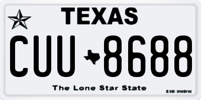 TX license plate CUU8688