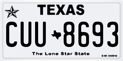TX license plate CUU8693