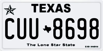 TX license plate CUU8698