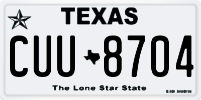 TX license plate CUU8704