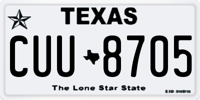 TX license plate CUU8705