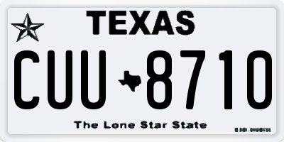 TX license plate CUU8710