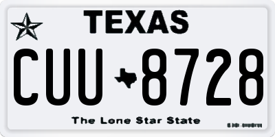 TX license plate CUU8728