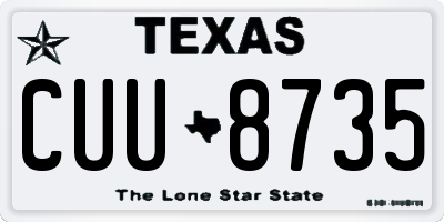TX license plate CUU8735