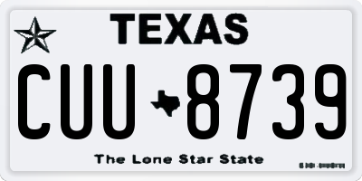 TX license plate CUU8739