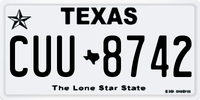 TX license plate CUU8742