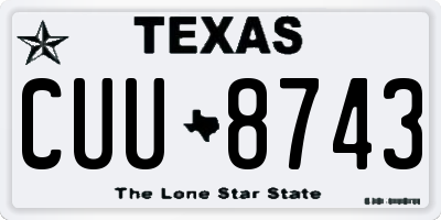 TX license plate CUU8743