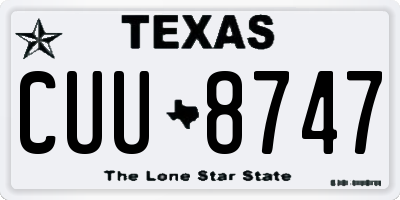 TX license plate CUU8747