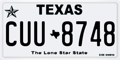 TX license plate CUU8748