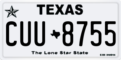 TX license plate CUU8755