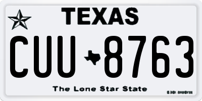 TX license plate CUU8763