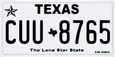 TX license plate CUU8765
