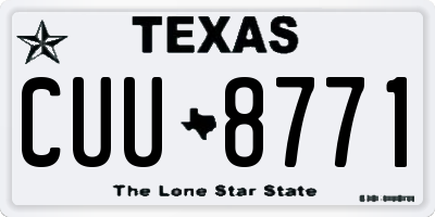 TX license plate CUU8771