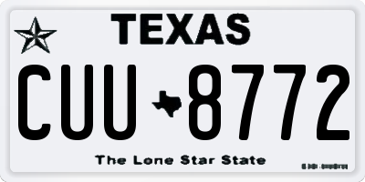 TX license plate CUU8772