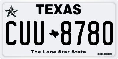 TX license plate CUU8780