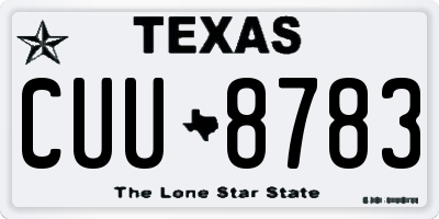 TX license plate CUU8783