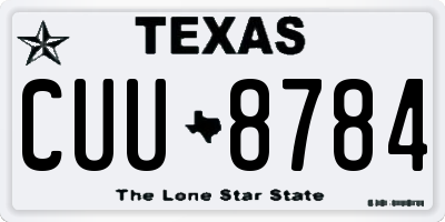 TX license plate CUU8784