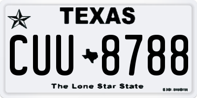 TX license plate CUU8788