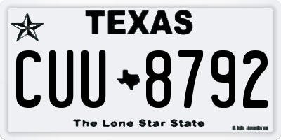 TX license plate CUU8792