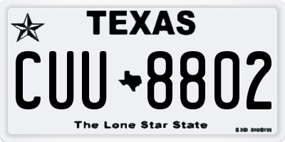 TX license plate CUU8802