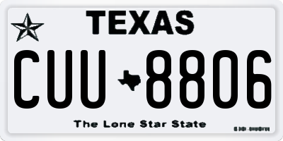 TX license plate CUU8806