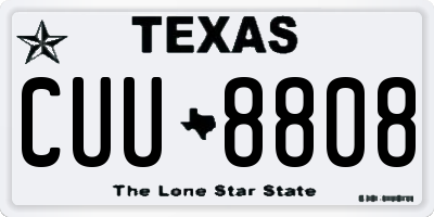 TX license plate CUU8808