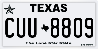 TX license plate CUU8809