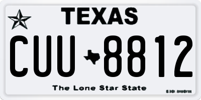 TX license plate CUU8812