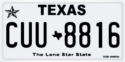 TX license plate CUU8816